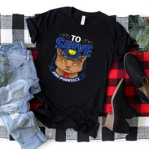 To Serve and Purrtect Cute Police Cat T Shirt