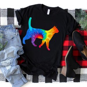 Cat Tie Dye Mom Dad Pet Lover Cute T Shirt